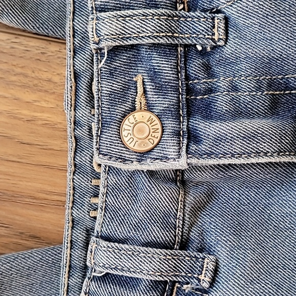 Justice Wide-Leg Jeans, Size 7, Denim, Daisy, Flowers, Blue, Soft - Picture 3 of 8